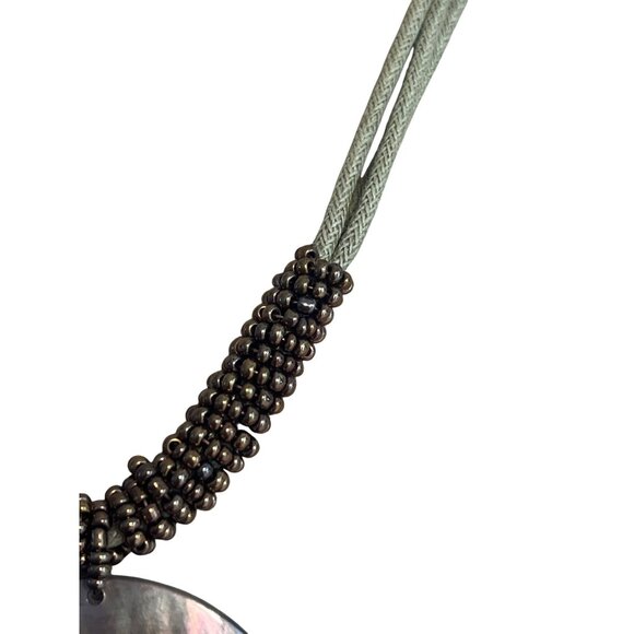 Lia Sophia Harvest Moon Necklace Multi Cord Mother of Pearl Seed Bead Adj 17" - Picture 3 of 5